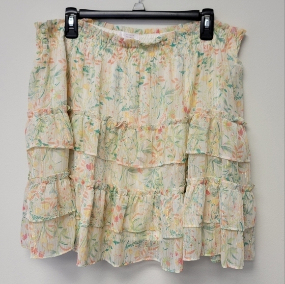 LC Lauren Conrad Daydream Floral Mini Skirt Jackie Fleurs XXL - Picture 2 of 9